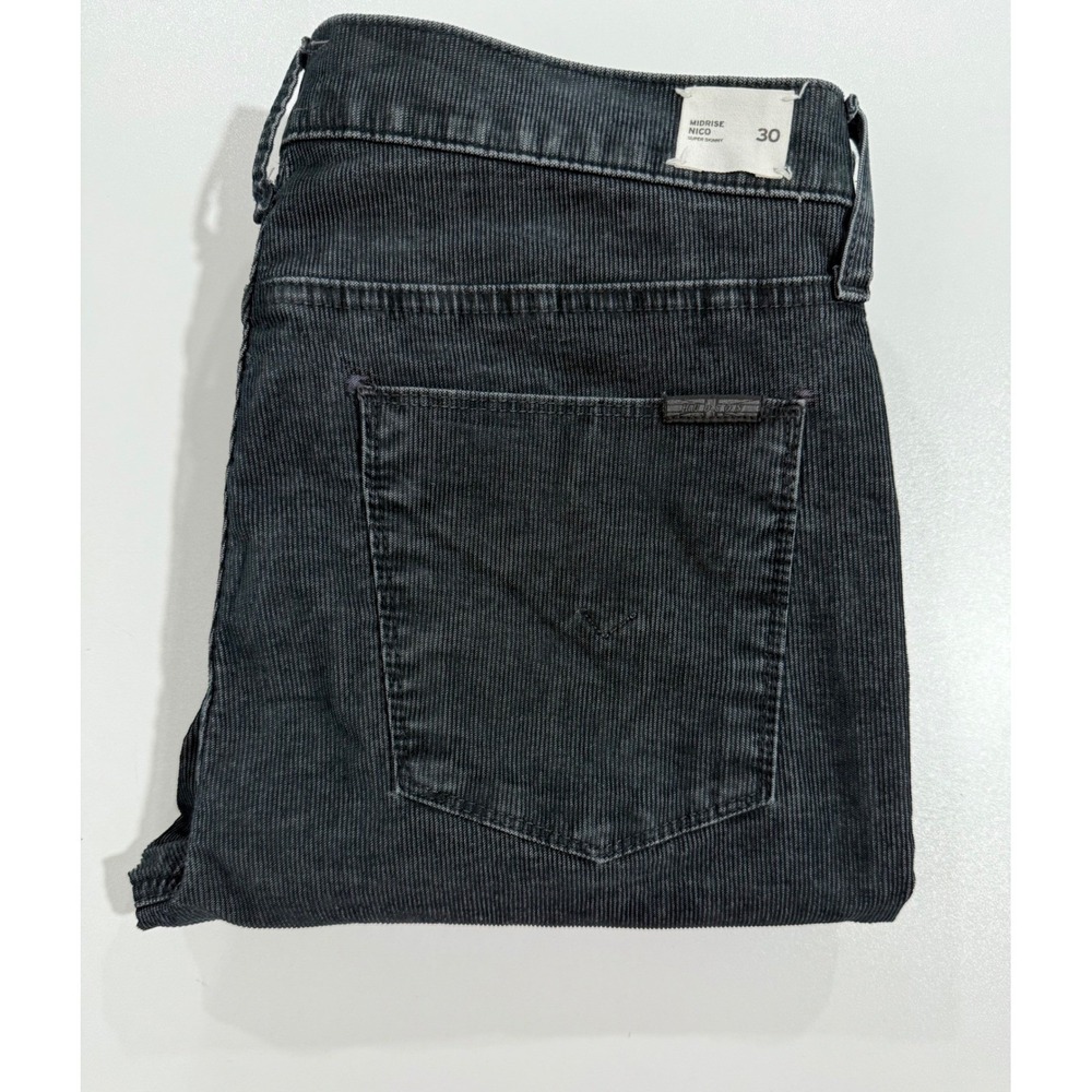 Hudson Nico Midrise Super Skinny Corduroy Pants Black Wash Women's Sz 30